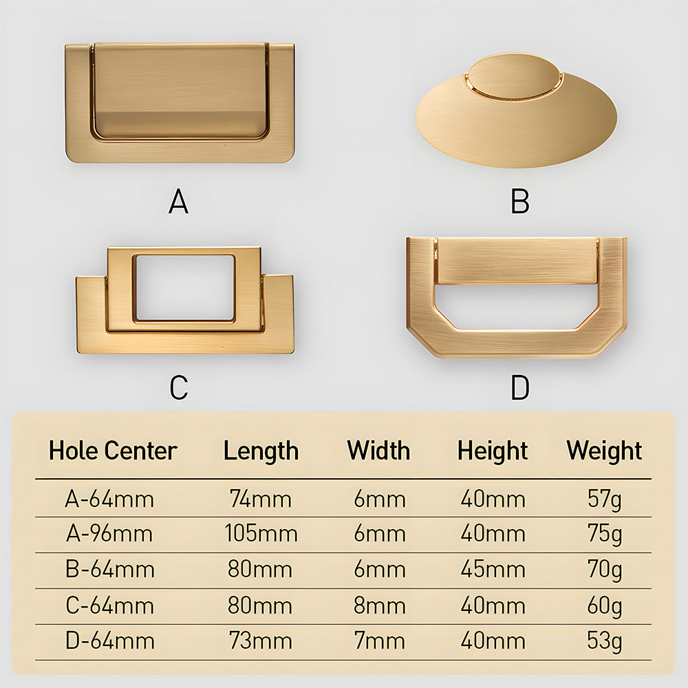 Modern Concealed Flush Pull Ring Drawer Handles