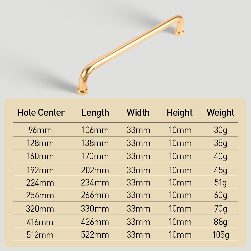 French Minimalist Rounded Arc Cabinet Handles