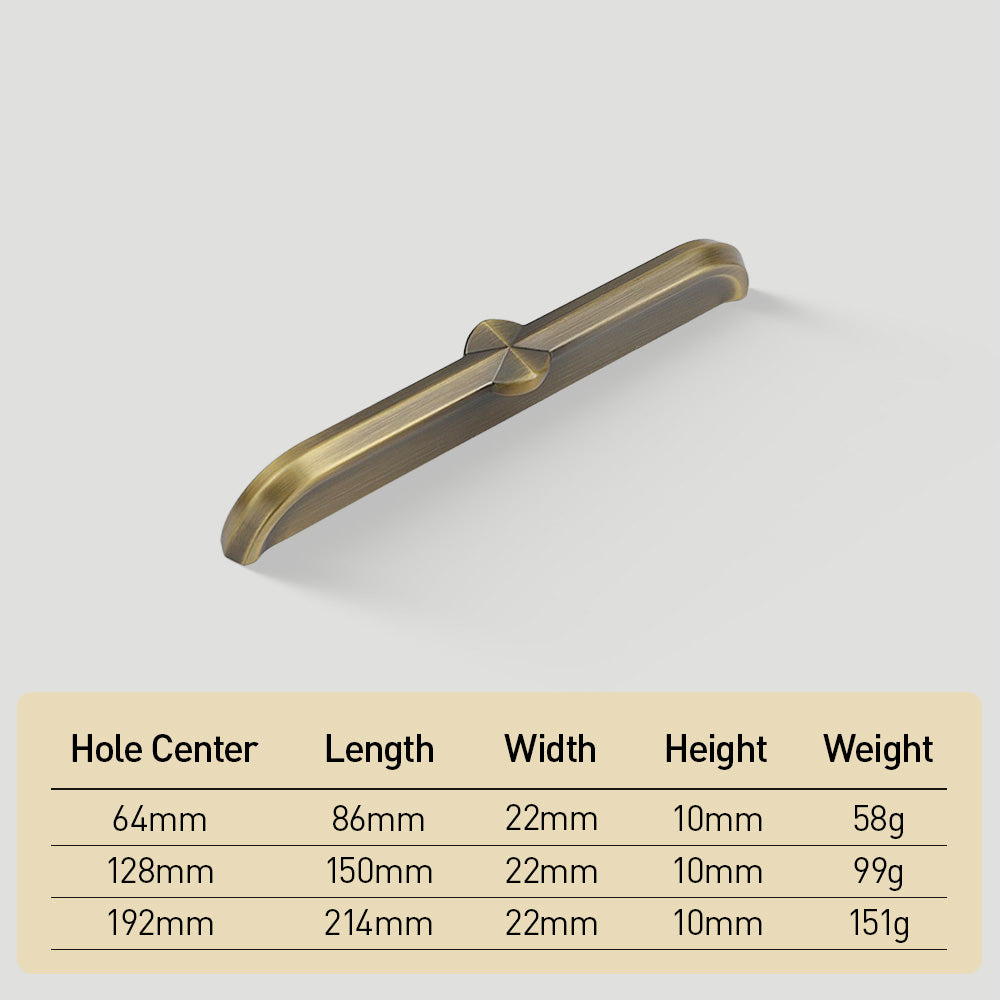 Modern Zinc Alloy Brushed Brass Cabinet Handles