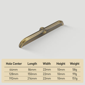 Modern Zinc Alloy Brushed Brass Cabinet Handles