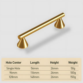 Modern Cone-shaped Feet Brass Cabinet Pulls