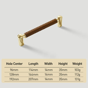 Woven Leather Cupboard Handles & Drawer Pulls