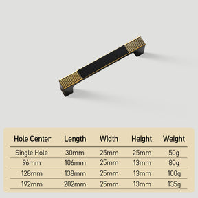 Square Textured Gold & Black Drawer Handles
