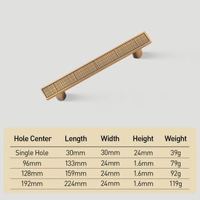 Modern Zinc Alloy Square Textured Grid Cabinet Pulls