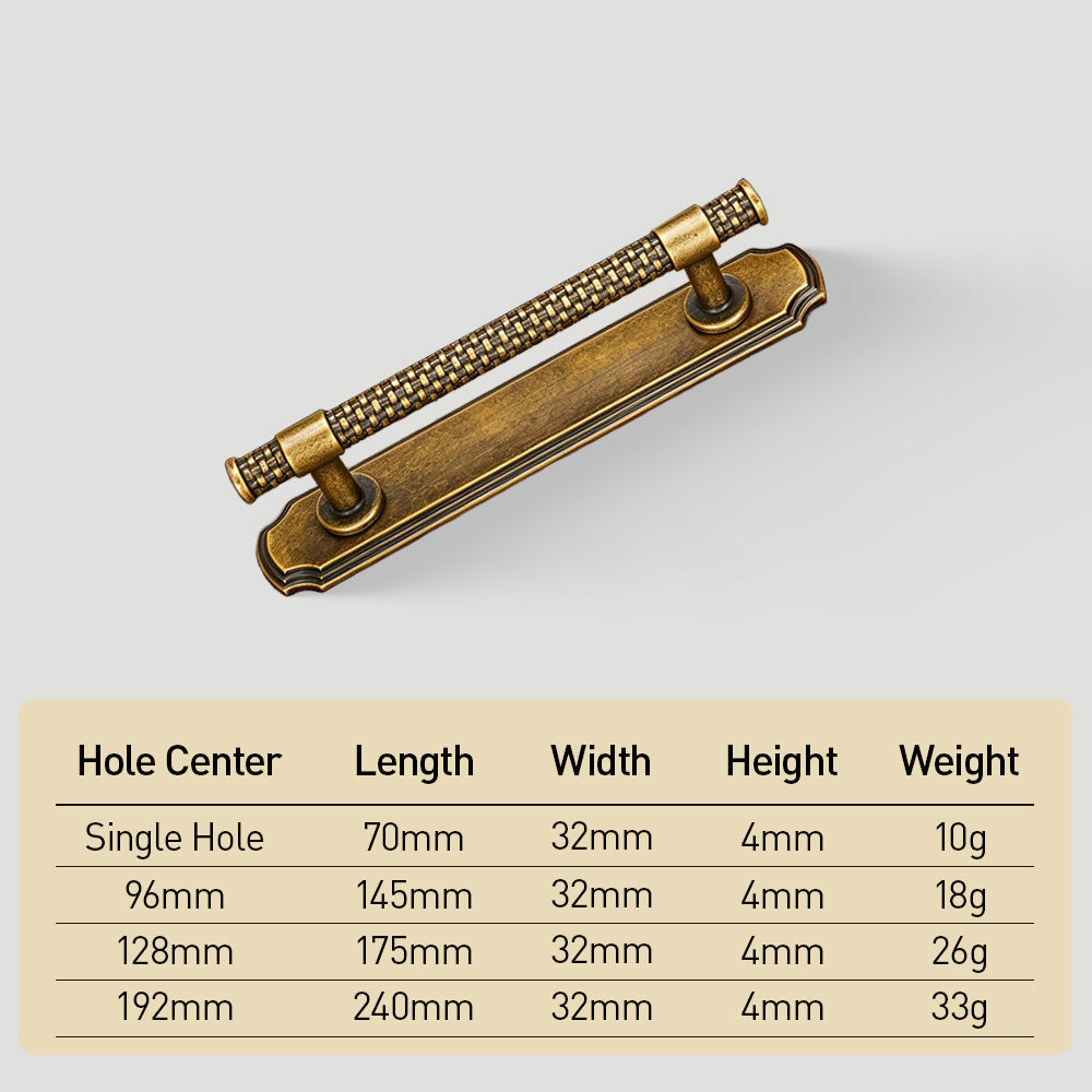 Antique Bronze Knurled Cabinet Pulls with Backplate