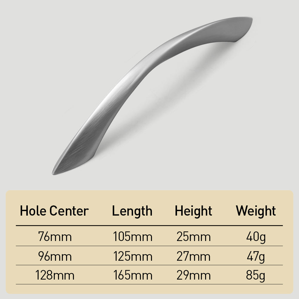 Stylish Curve Zinc Alloy Cabinet Pull Handles