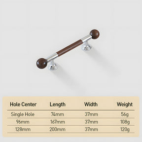 Medieval Brass Round Wooden Head Cabinet Handles