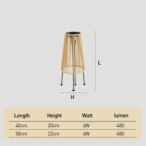 Creative Wicker Solar Lantern Outdoor Waterproof Floor Lamp