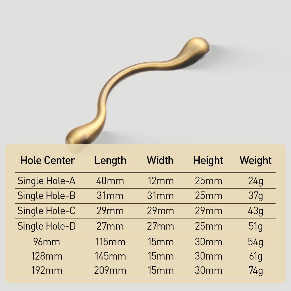 Decorative Wavy Organic Cabinet Pulls