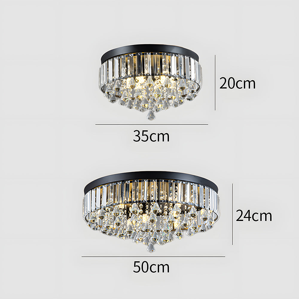 Modern Crystal Fixture Flush Mount Ceiling Lighting for Living Room