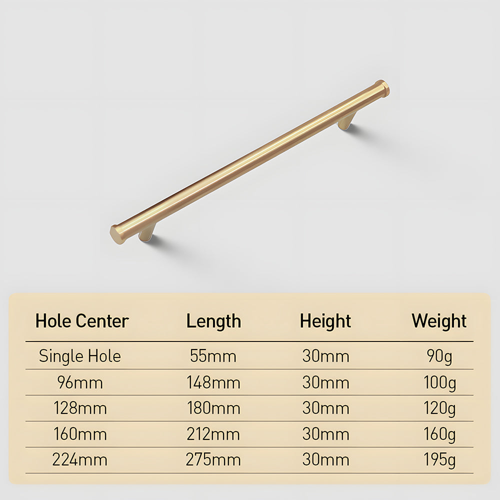 Simple Gold Brass Cabinet Handles