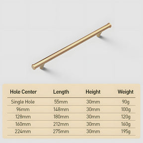 Simple Gold Brass Cabinet Handles