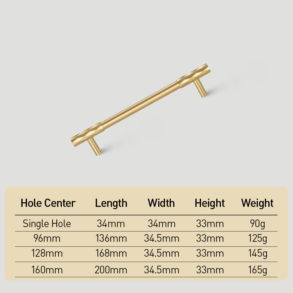 Retro Art Deco Solid Brass Cabinet Handles