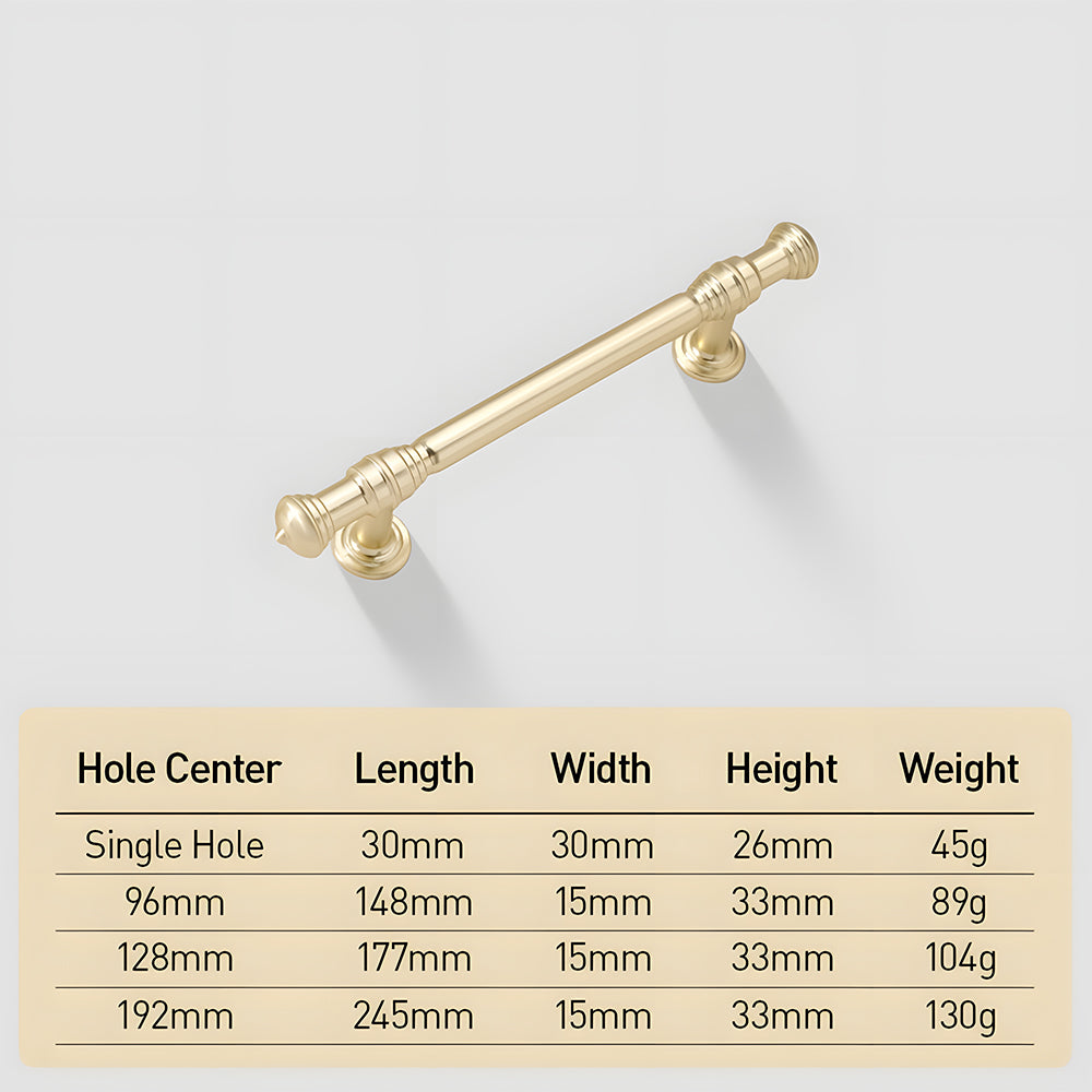 Luxury French Gold Wardrobe Door Cabinet Drawer Handles