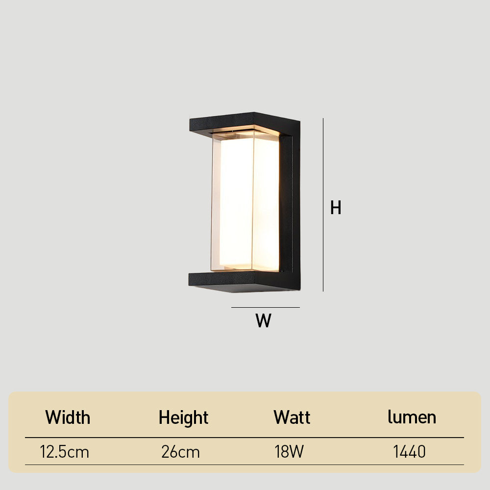 IP65 Waterproof Square Outdoor Wall Lamp for Patio Front Door Backyard