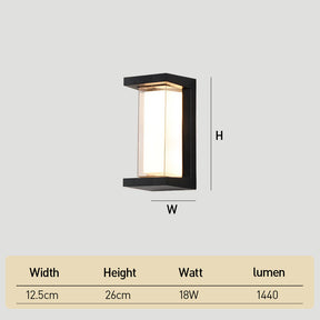 IP65 Waterproof Square Outdoor Wall Lamp for Patio Front Door Backyard