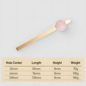 Natural Crystal Sphere Brass Cabinet Handles