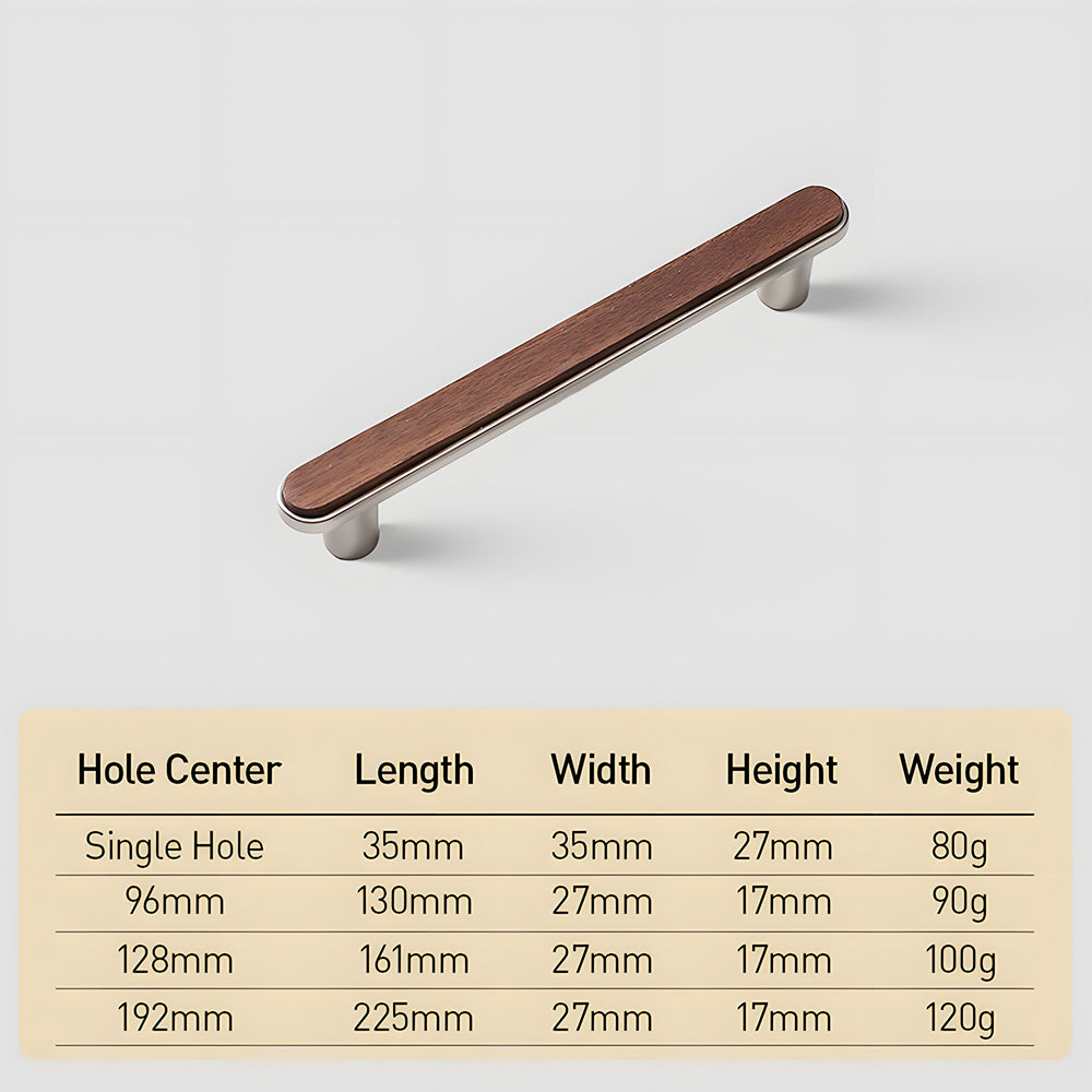 Modern Walnut Wooden Cabinet Handles