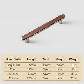Modern Walnut Wooden Cabinet Handles