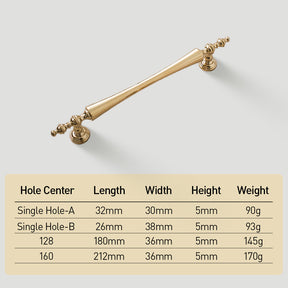 Retro Gold Brass Wardrobe Handles And Knobs