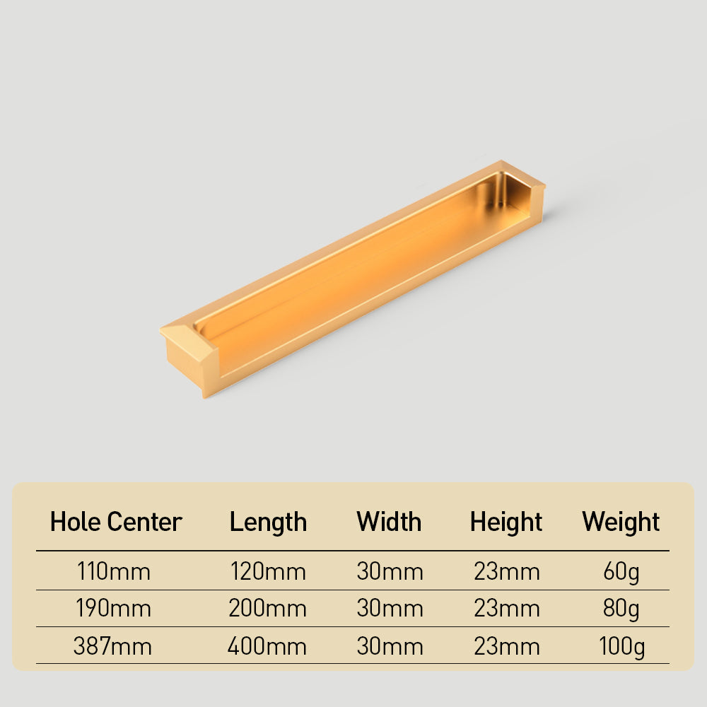 Modern Square Recessed Flush Finger Pulls for Cabinet