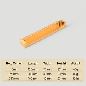 Modern Square Recessed Flush Finger Pulls for Cabinet