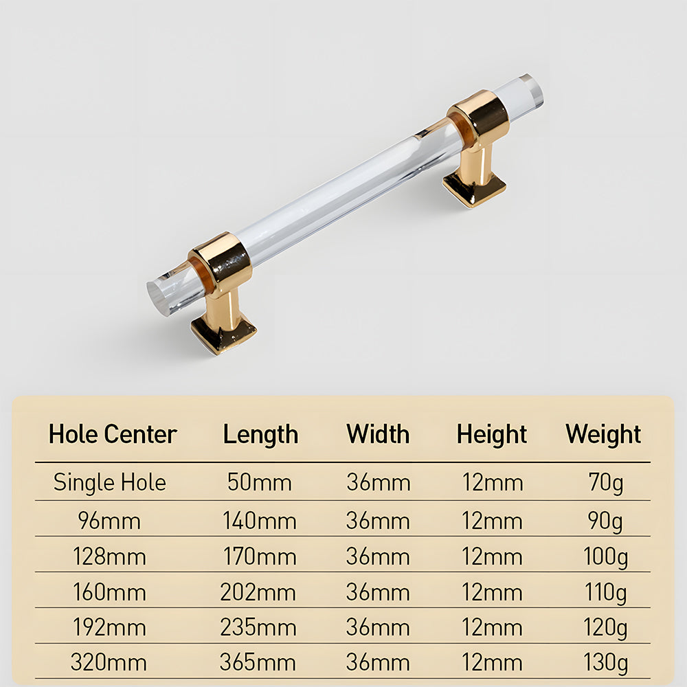 Modern Transparent Acrylic Wardrobe Door Handle