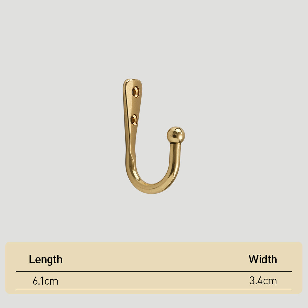 Traditional Ball-Top Solid Brass Wall Hook