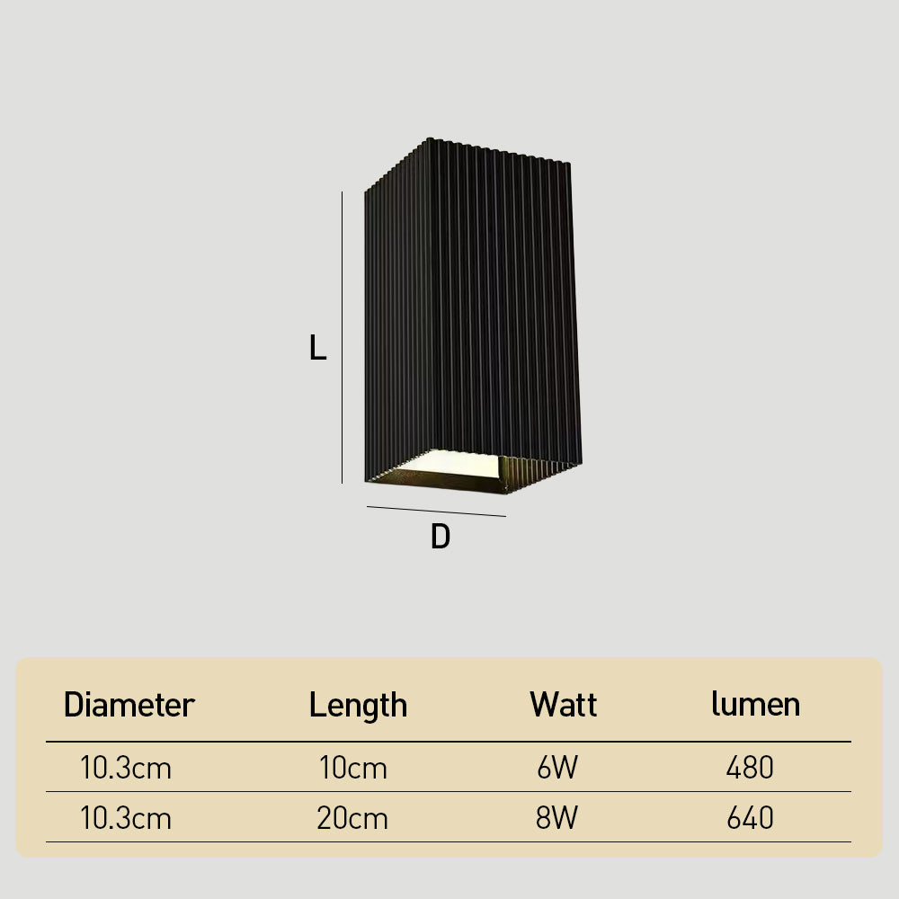 IP65 Fluted LED Up Down Outdoor Wall Light
