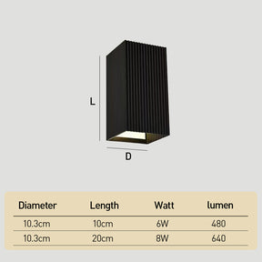 IP65 Fluted LED Up Down Outdoor Wall Light
