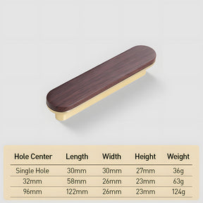 Round Wood Zinc Alloy Cabinet Wardrobe Door Handles