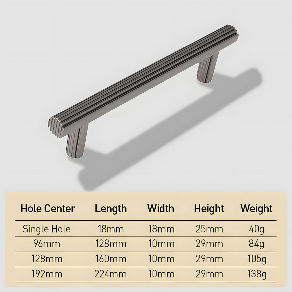 Elegant Zinc Alloy Striped Wardrobe Drawer Cabinet Handle