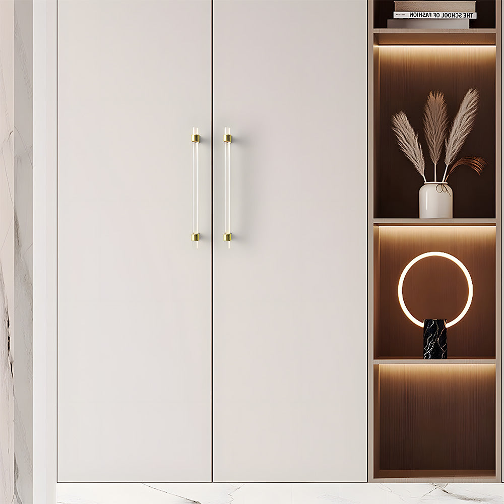 clear gold cabinet handles for white wardrobe