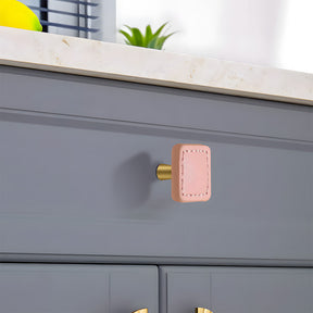 Modern Colorful Leather Cabinet Drawer Knobs