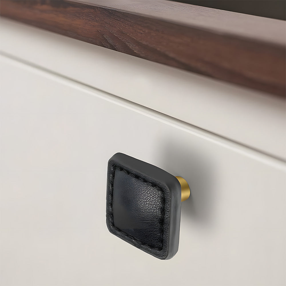 Modern Colorful Leather Cabinet Drawer Knobs