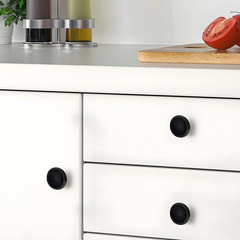 Modern Colorful Leather Cabinet Drawer Knobs