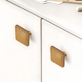 Modern Colorful Leather Cabinet Drawer Knobs