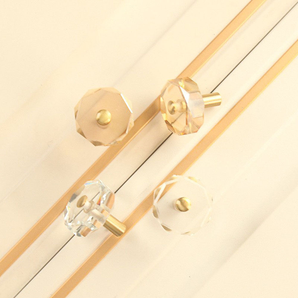 Stylish Crystal Brass Cabinet Drawer Knobs