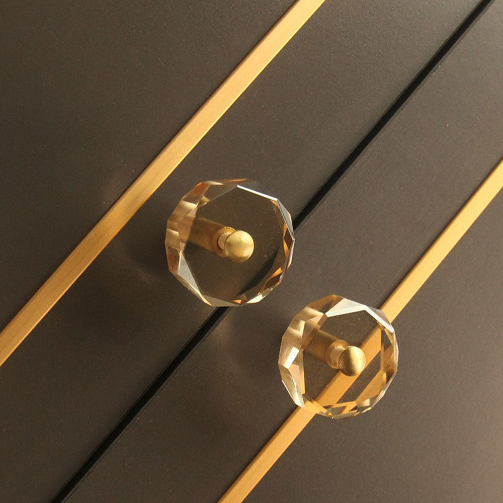 Stylish Crystal Brass Cabinet Drawer Knobs