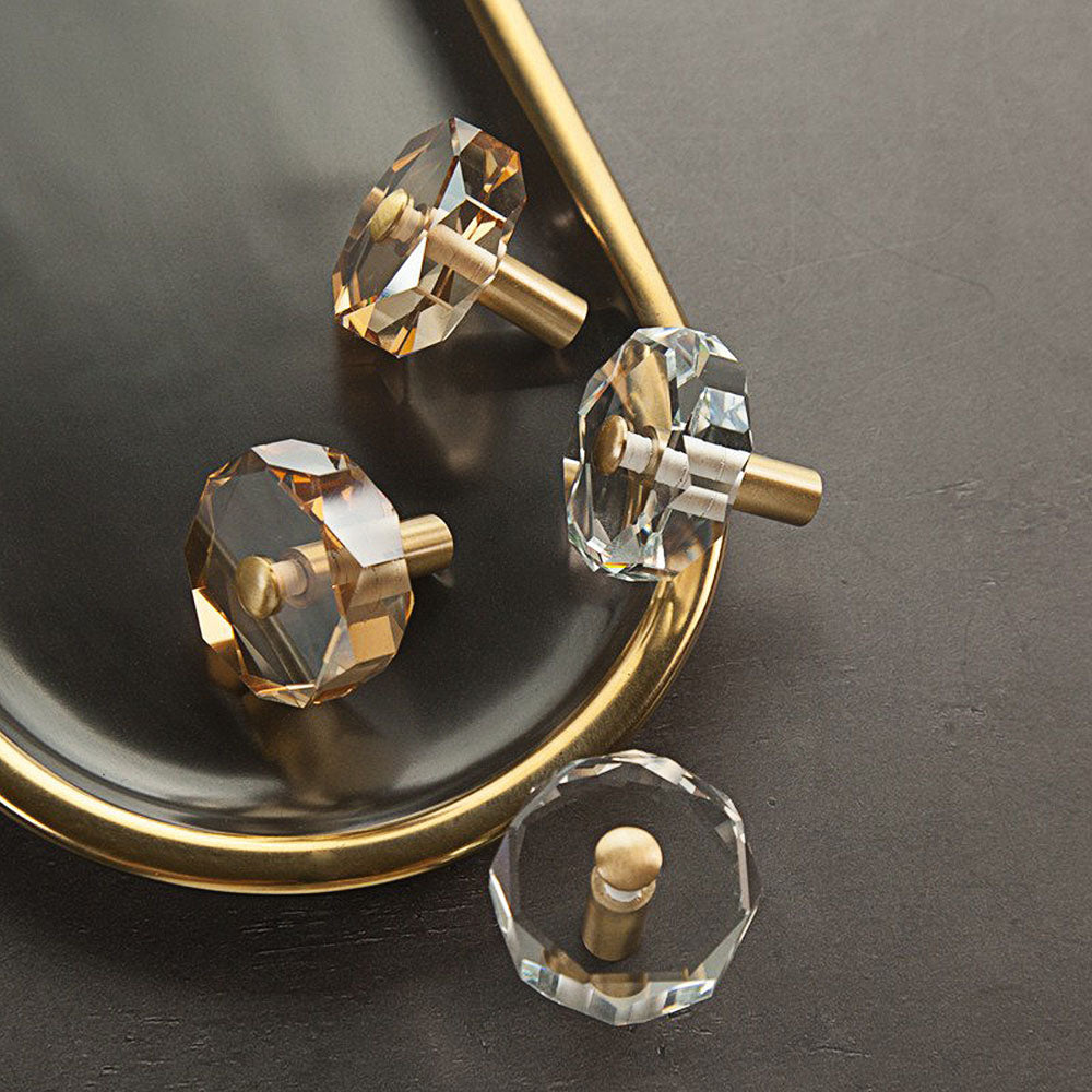 Stylish Crystal Brass Cabinet Drawer Knobs