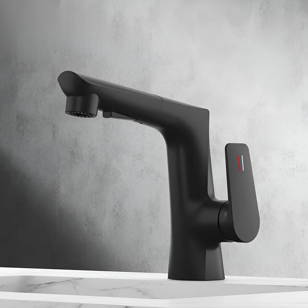 Pull Out Lifting Basin Taps_ Black