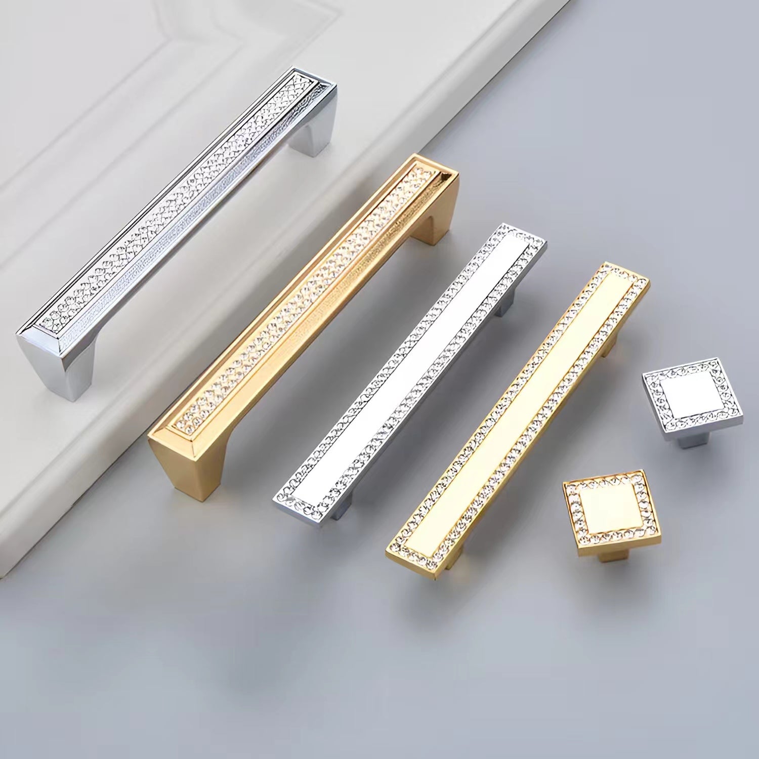 Crystal Square Cabinet Handles