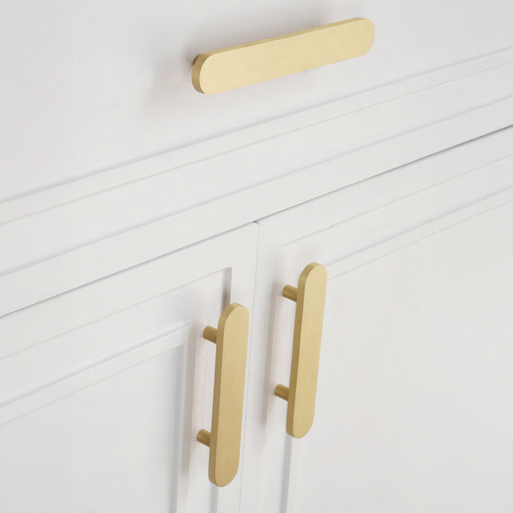 Modern Simple Brass Gold Cabinet Handles