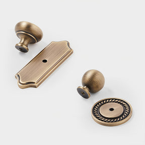 Vintage Bronze Solid Brass Knob with Backplate