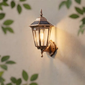 IP44 Vintage 3 Mode Sensor Solar Wall Lamp for Patio Garden Decor