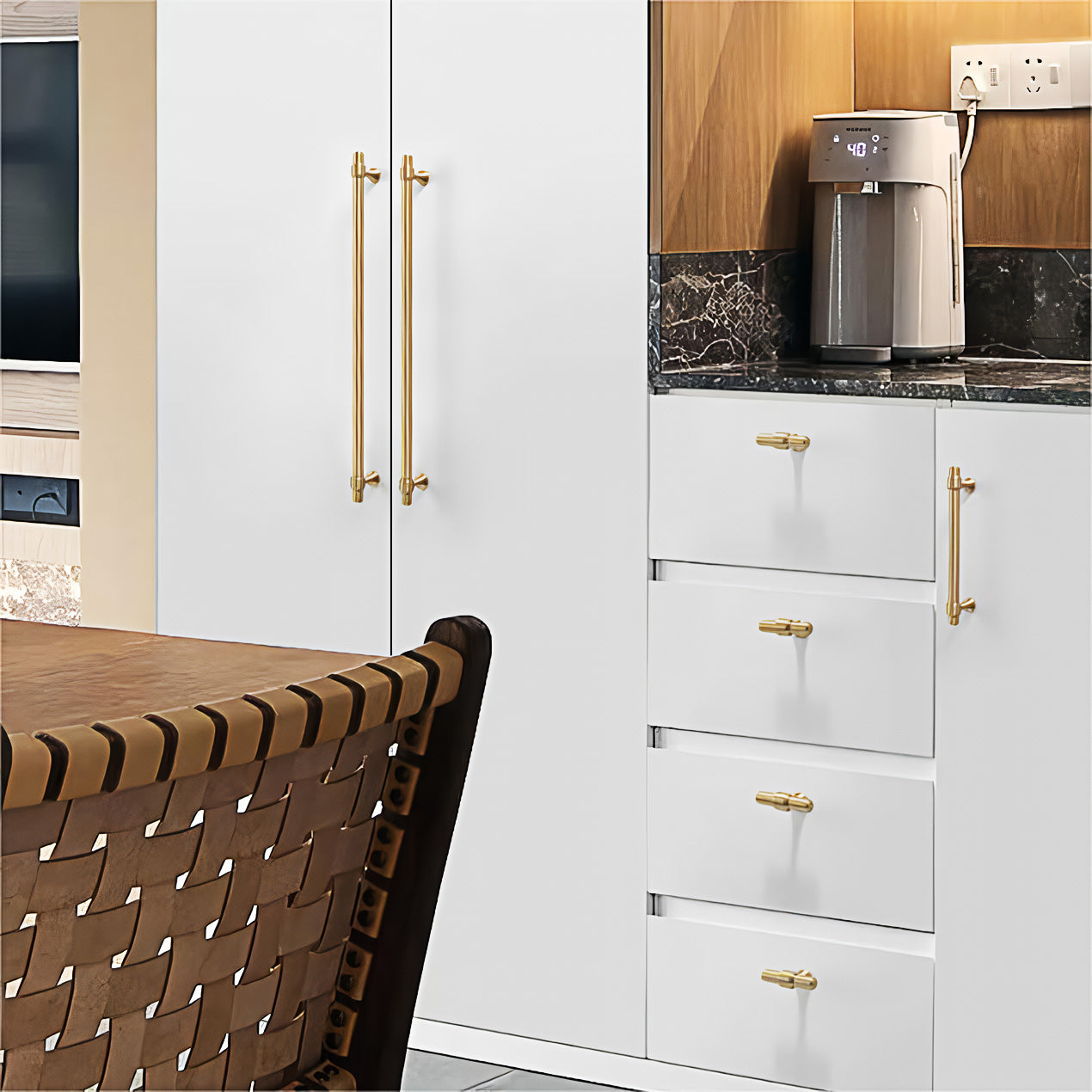 Gold&Black Drawer Kitchen Cupboard Handles