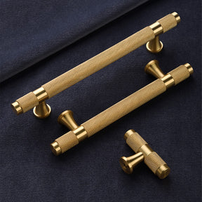 Solid Brass Knurled Cupboard Bar Handles