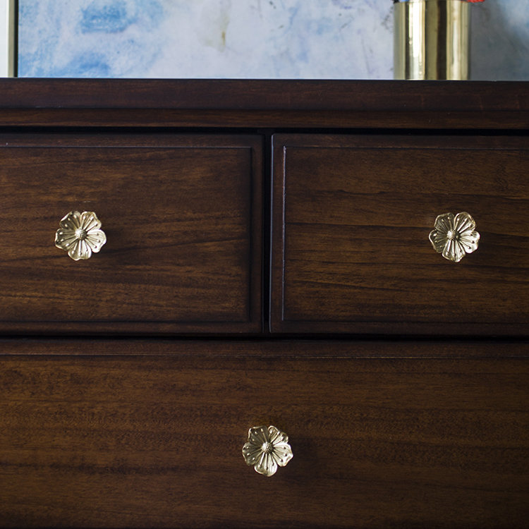 Gold Brass Sakura Cabinet Knobs