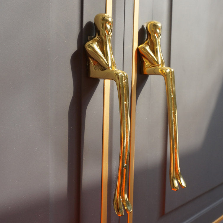 Brass European Thinker Cabinet Pulls