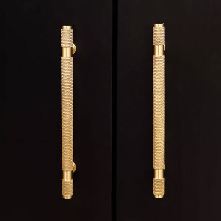 Solid Brass Knurled Cupboard Bar Handles